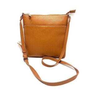 Forever 21 Small Crossbody Bag Caramel Vegan Leather 9"x9"x1"